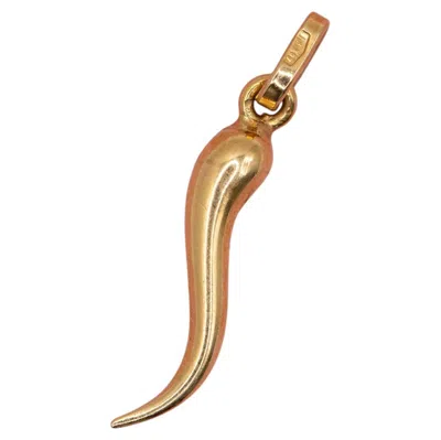 Pre-owned 1stdibs Vintage 18k Yellow Gold Horn Charm Pendant, Small Good Luck Amulet, Italy
