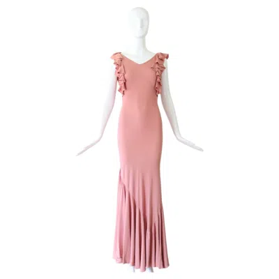 Pre-owned 1stdibs Vintage 1930s Blush Pink Crepe Silk Bia Cut Gown Us 4 Uk 8