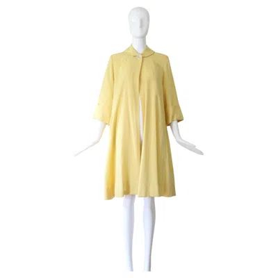 Pre-owned 1stdibs Vintage 1940's Yellow Mid Season Swing Coat Uk 10-12 Us 6-8