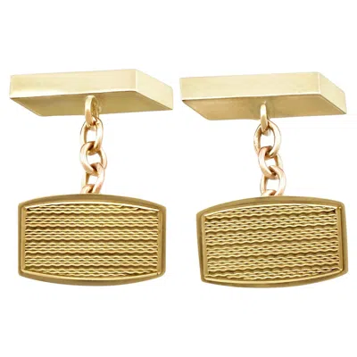 Pre-owned 1stdibs Vintage 1960s 9k Yellow Gold Cufflinks, London Hallmarked, Chain Link