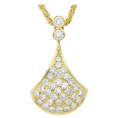 Pre-owned 1stdibs Vintage 1980s 0.85 Carat Diamond And 14k Yellow Gold Pendant