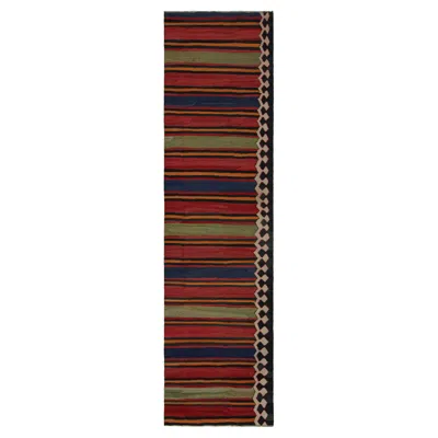 Pre-owned 1stdibs Vintage Afghan Tribal Kilim Runner Rug With Colorful Stripes, From Rug & Kilim In Brown
