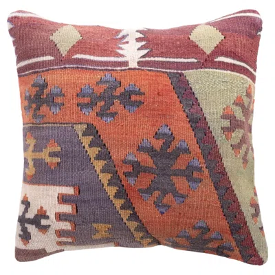 Pre-owned 1stdibs Vintage & Old Kilim Cushion Cover, Anatolian Yastik Turkish Modern Pillow 4301 In Brown