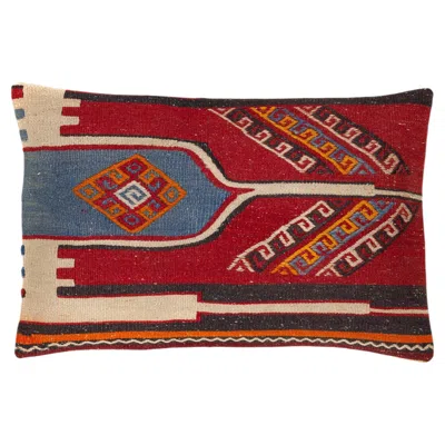 Pre-owned 1stdibs Vintage & Old Kilim Cushion Cover Rectangular Yastik Turkish Modern Pillow 4113 In Brown