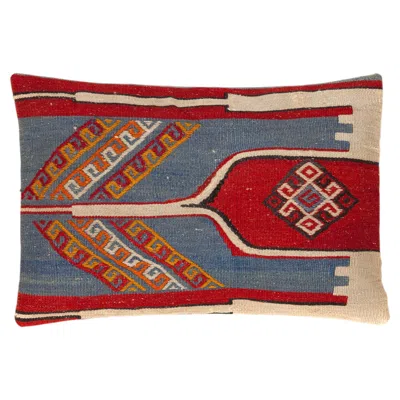 Pre-owned 1stdibs Vintage & Old Kilim Cushion Cover Rectangular Yastik Turkish Modern Pillow 4126 In Brown