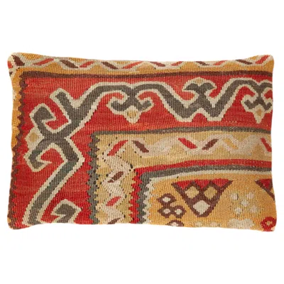 Pre-owned 1stdibs Vintage & Old Kilim Cushion Cover Rectangular Yastik Turkish Modern Pillow 4138 In Brown