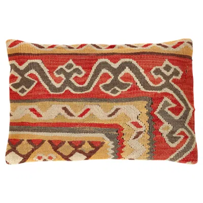 Pre-owned 1stdibs Vintage & Old Kilim Cushion Cover Rectangular Yastik Turkish Modern Pillow 4143 In Brown