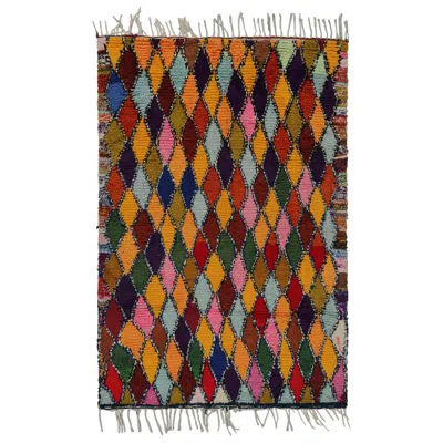 Pre-owned 1stdibs Vintage Azilal Moroccan Style Rug, With Diamond Patterns From Rug & Kilim In Brown