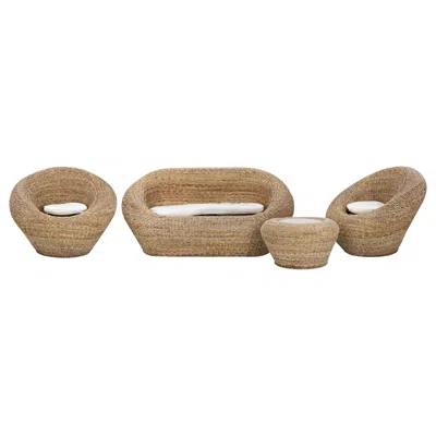 Pre-owned 1stdibs Vintage Banana Tree Rattan Sofa Set, Italian Design, Wood, 1990s In Brown