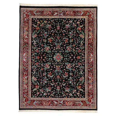 Pre-owned 1stdibs Vintage Black Sarouk Floral Indian Rug
