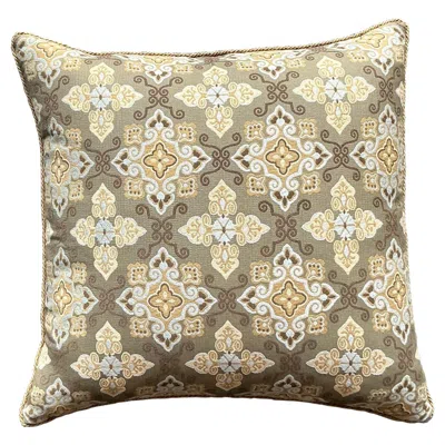 Pre-owned 1stdibs Vintage Boho Jacquard Throw Pillow In Sand