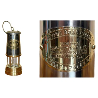 Pre-owned 1stdibs Vintage British Coal Mining Company Wales Uk Fully Restored Brass Miners Lamp In Black