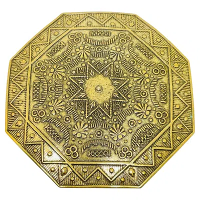Pre-owned 1stdibs Vintage Bronze Gold Tone Large Designer Brooch In Multi