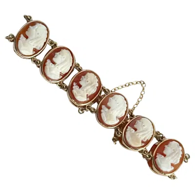 Pre-owned 1stdibs Vintage Cameo 9 Carat Gold Bracelet In Multi