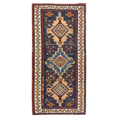 Pre-owned 1stdibs Vintage Caucasian Kuba Super Fine Kilim Caucasus Old Rug Quba Traditional Carpet In Black