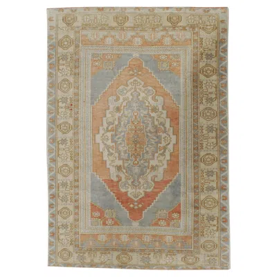 Pre-owned 1stdibs Vintage Circa 1940 Tan Turkish Oushak Rug, Hand-knotted Wool, 3'10 X 5'6 In Brown
