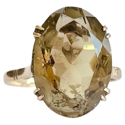Pre-owned 1stdibs Vintage Citrine And 9 Carat Gold Cocktail Ring In Multi