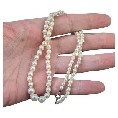 Pre-owned 1stdibs Vintage Cultured Pearl Necklace With 9ct Gold Clasp, Circa 1960s In Multi