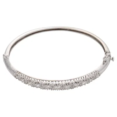 Pre-owned 1stdibs Vintage Diamond 14k White Gold Bangle