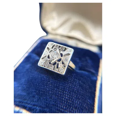 Pre-owned 1stdibs Vintage Diamond Cocktail Ring 14k White Gold