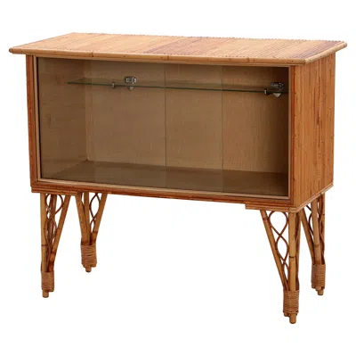 Pre-owned 1stdibs Vintage French Bamboo Bar Or Display Cabinet 1960s. In Brown