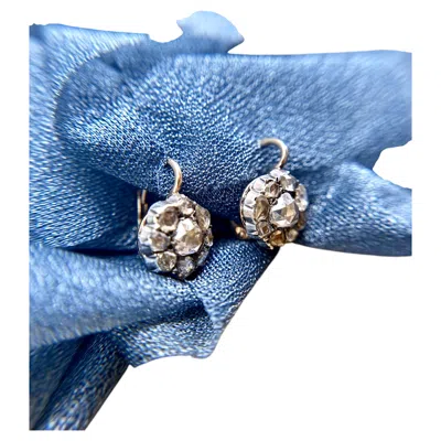 Pre-owned 1stdibs Vintage Georgian Rose Cut Diamond Dangle Earrings 14k Rose Gold In Red