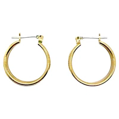 Pre-owned 1stdibs Vintage Gold Plated Ribbed Hoop Earrings, 1960s, Women's Jewelry In Multi