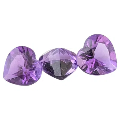 Pre-owned 1stdibs Vintage Heart Cut Amethyst Gemstones, Loose Stones In Purple