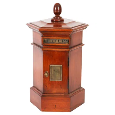 Pre-owned 1stdibs Vintage Hexagonal Country House Pillar Post Letter Box Cabinet 20th Century In Brown