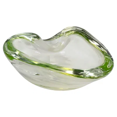 Pre-owned 1stdibs Vintage Italian Handmade Murano Glass Vase / Bowl In Gray