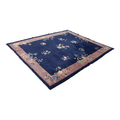 Pre-owned 1stdibs Vintage Large Hand Woven Wool Floral Oriental Art Deco Chinese Rug In Purple