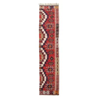 Pre-owned 1stdibs Vintage Malatya Kilim South Anatolian Wool Rug Old Turkish Runner Carpet In Brown