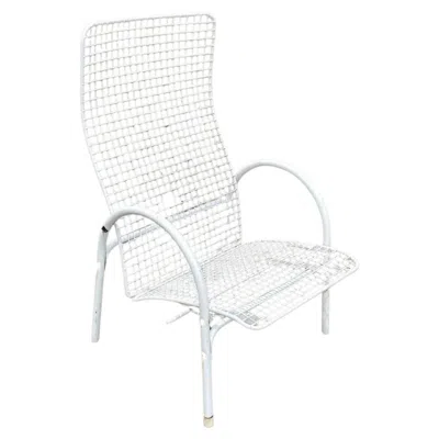 Pre-owned 1stdibs Vintage Mid Century Modern Reclining Wrought Iron Sculptural Patio Lounge Chair In Gray