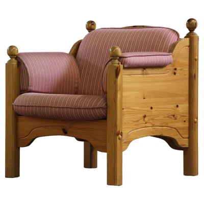 Pre-owned 1stdibs Vintage Mid-century Danish Pine Lounge Chair, 1970s In Brown