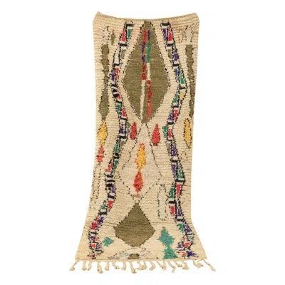 Pre-owned 1stdibs Vintage Moroccan Marmousha Berber Rug Middle Atlas Mountains Beige Green Red