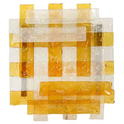 Pre-owned 1stdibs Vintage Murano Glass Wall Lamp, Pulegoso Glass & Metal, Italy, 1960s In Orange