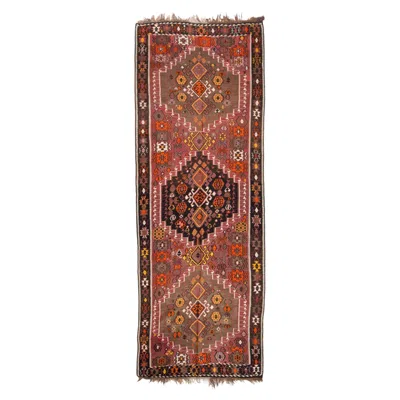 Pre-owned 1stdibs Vintage Old Kars Kilim Eastern Turkey Anatolian Rug Turkish Wool Runner Carpet In Brown