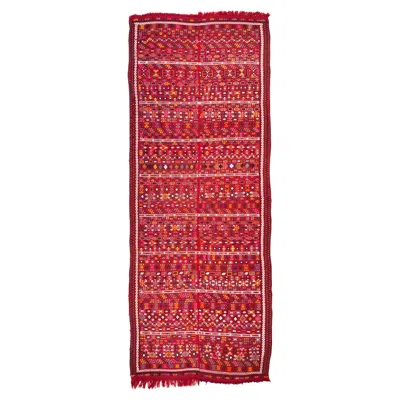 Pre-owned 1stdibs Vintage Old Sivas Cecim Jijim Kilim Central Anatolian Rug Turkish Wool Carpet In Red