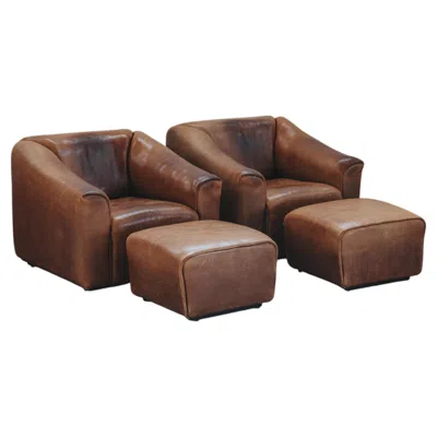 Pre-owned 1stdibs Vintage Pair Of De Sede Ds47 Lounge Chairs From Switzerland, Circa 1970 In Brown