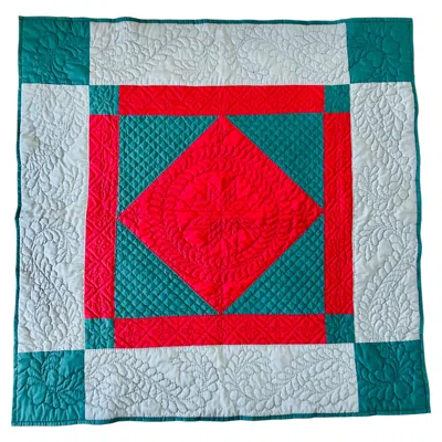 Pre-owned 1stdibs Vintage Pennsylvania Amish Quilted Wall Or Crib Quilt, Circa 1945–1955 In Blue