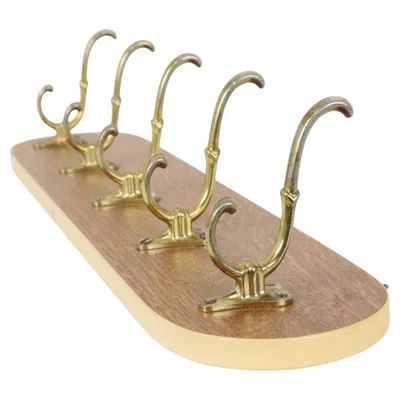 Pre-owned 1stdibs Vintage Rockabilly Coat Rack, 1950s Design, Wood Veneer In Brown