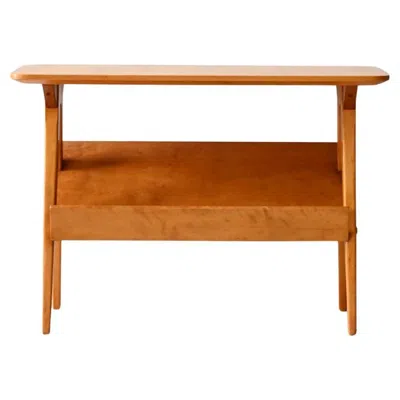 Pre-owned 1stdibs Vintage Scandinavian Coffee Table With Birch Display Stand In Brown