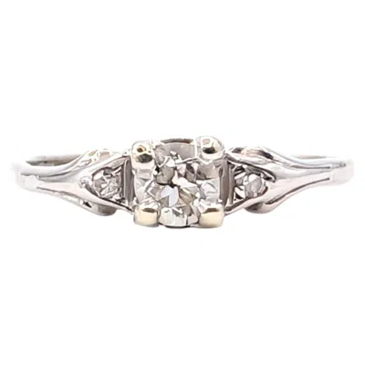Pre-owned 1stdibs Vintage Three-stone Diamond Ring In 14k White Gold