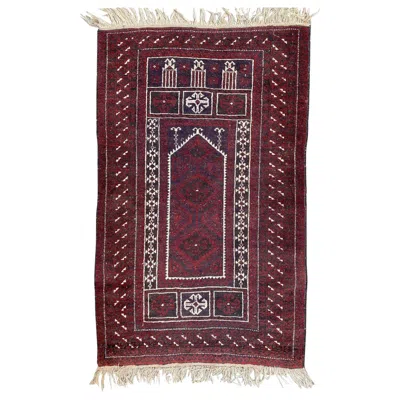 Pre-owned 1stdibs Vintage Tribal Baluch Afghan Rug In Black