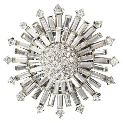 Pre-owned 1stdibs Vintage Triple Layer Round Brooch, Baguette Diamante, Circa 1960s In Multi