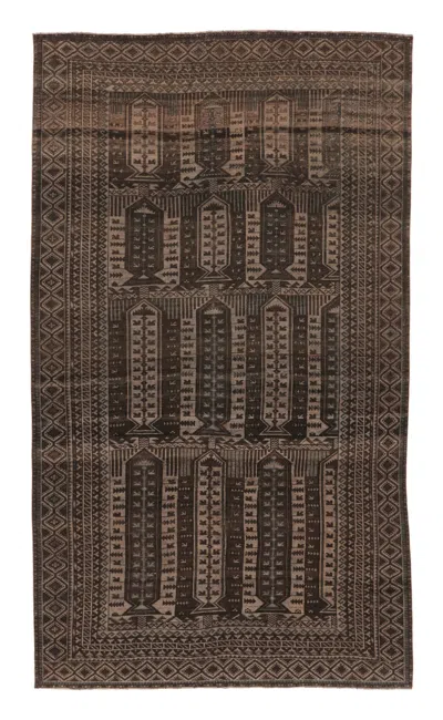 Pre-owned 1stdibs Vintage Turkish Rug With Geometric Patterning In Earthy Tones - Rug & Kilim In Black