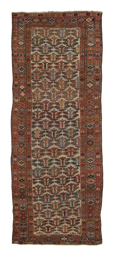 Pre-owned 1stdibs Vintage Turkish Runner In Multicolor Hues With Floral Lattice - Rug & Kilim In Brown