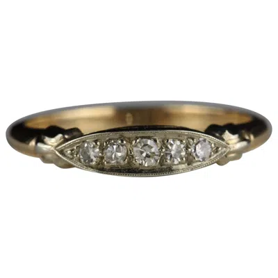 Pre-owned 1stdibs Vintage Two-tone Five Stone Diamond Band In Multi