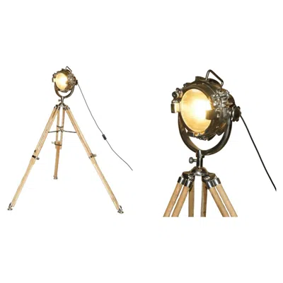 Pre-owned 1stdibs Vintage Uno Minda Car Headlight Made In To A Floor Standing Search Light Lamp In Brown