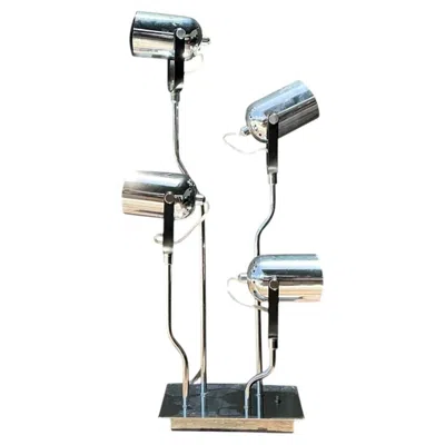 Pre-owned 1stdibs Vintage Van Teal Industrial Chrome Multi-light Lamp In Green